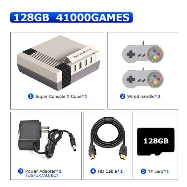 Retro Super Console X Cube mini/TV Video Game Console For PSP/PS1/MD/N64 WiFi HD Output Built-in 50+ Emulators with 50000+ Games