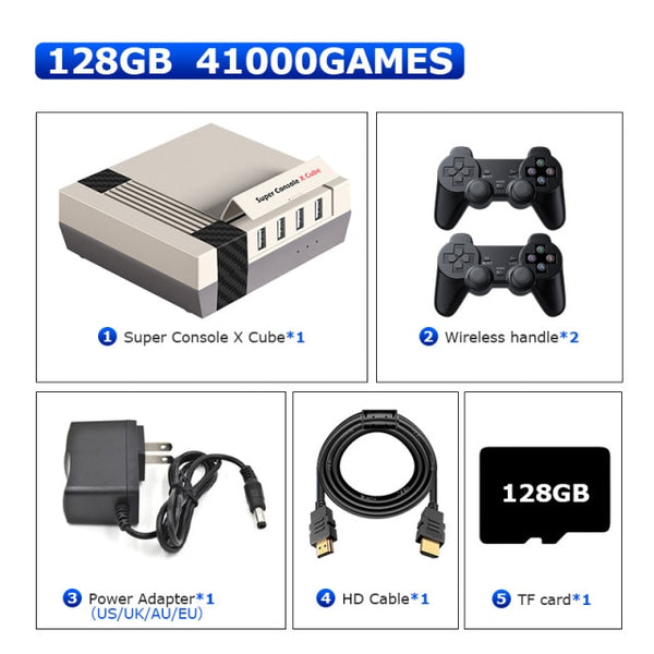Retro Super Console X Cube mini/TV Video Game Console For PSP/PS1/MD/N64 WiFi HD Output Built-in 50+ Emulators with 50000+ Games